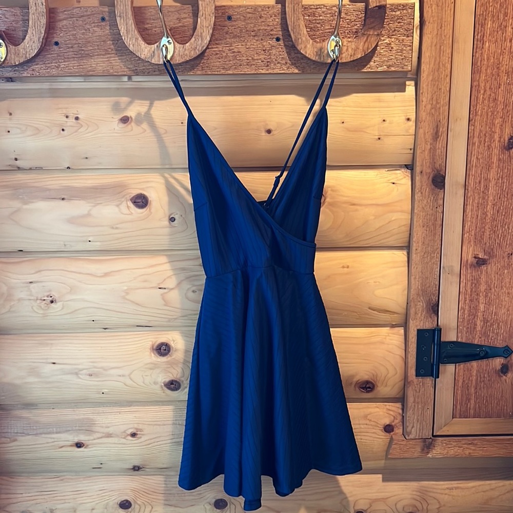 Navy Blue Ribbed Dress